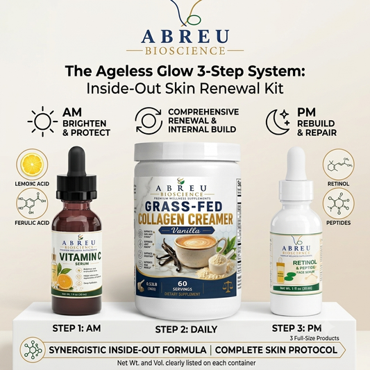 Anti-Aging Skincare Kit: Vitamin C, Retinol Serum & Grass Fed Collagen