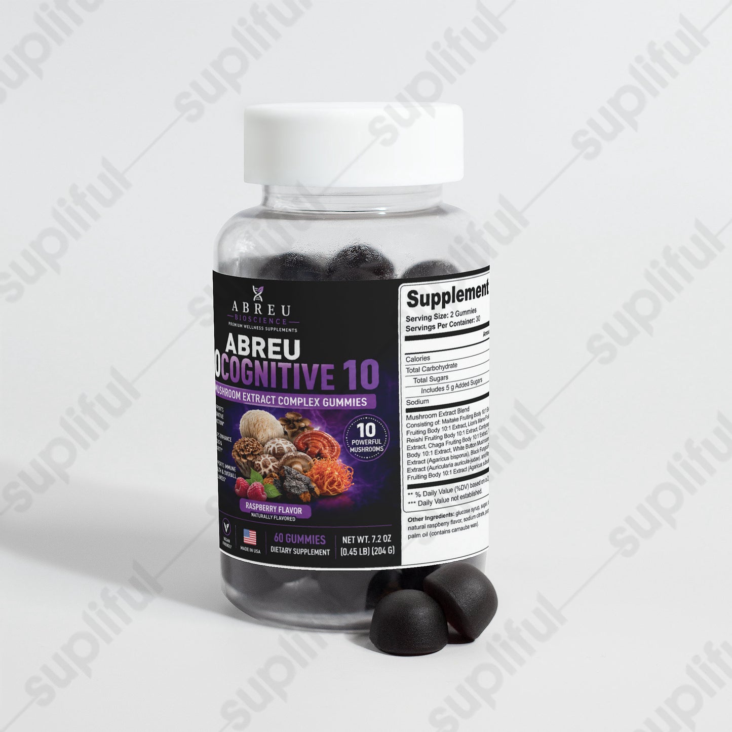 Abreu BioCognitive 10: 10-Mushroom Extract Complex Gummies