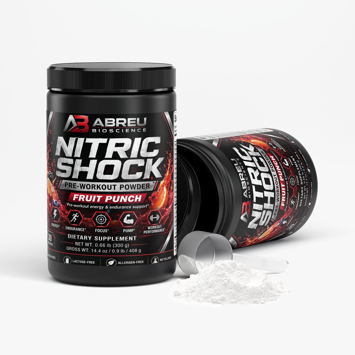Nitric Shock Pre-Entrenamiento en Polvo (Ponche de Frutas)