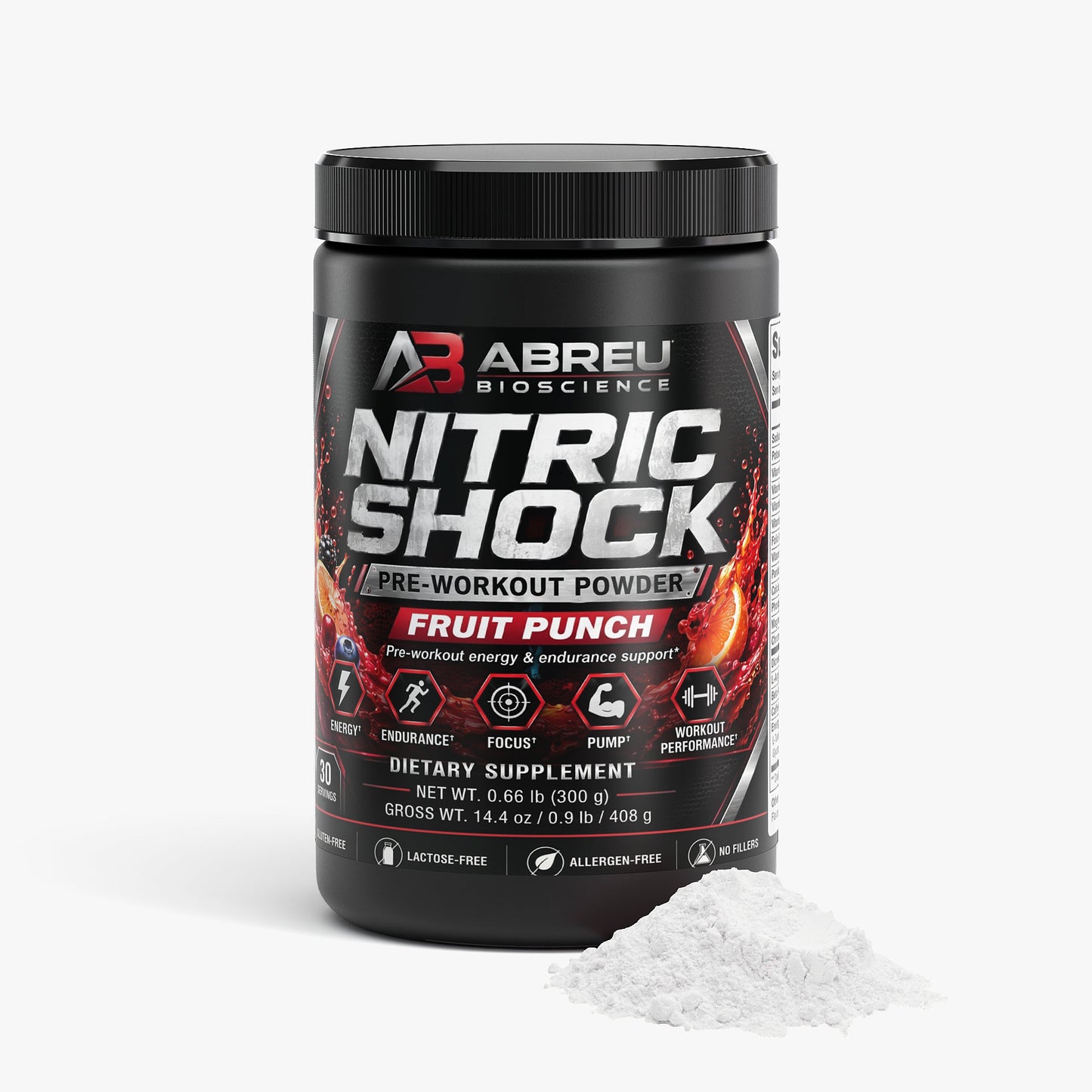 Nitric Shock Pre-Entrenamiento en Polvo (Ponche de Frutas)