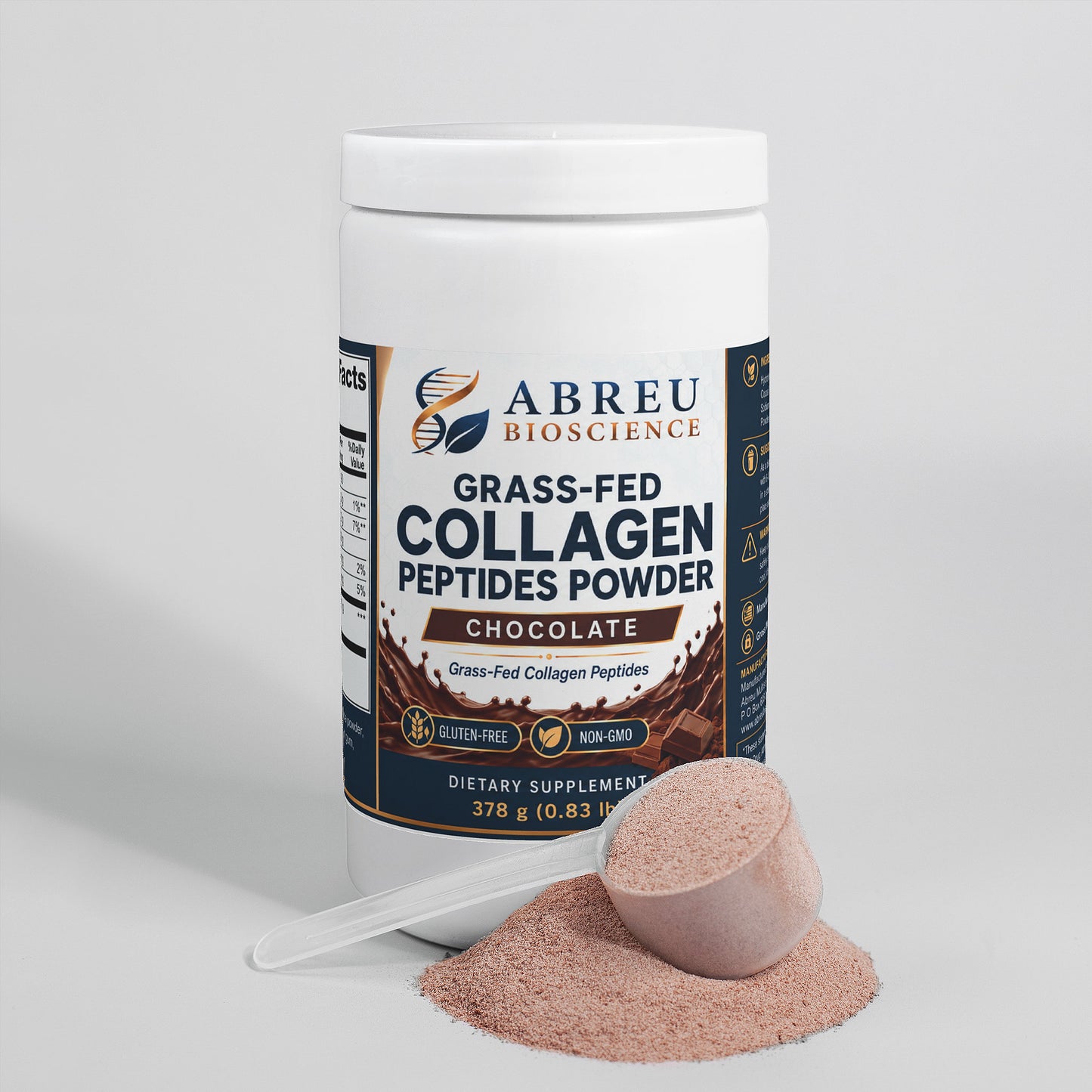 Péptidos de colágeno alimentado con pasto en polvo (chocolate)