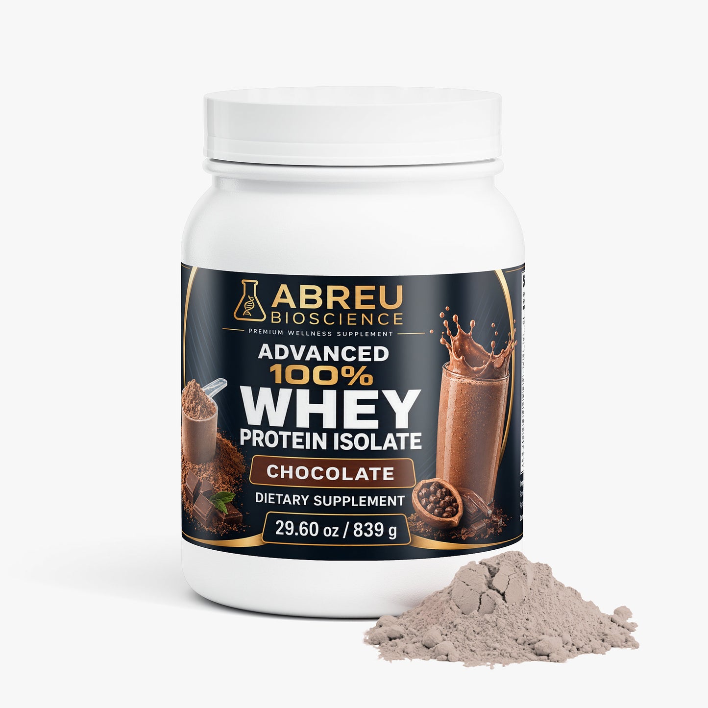 Aislado de proteína de suero de leche avanzado 100% (Chocolate)