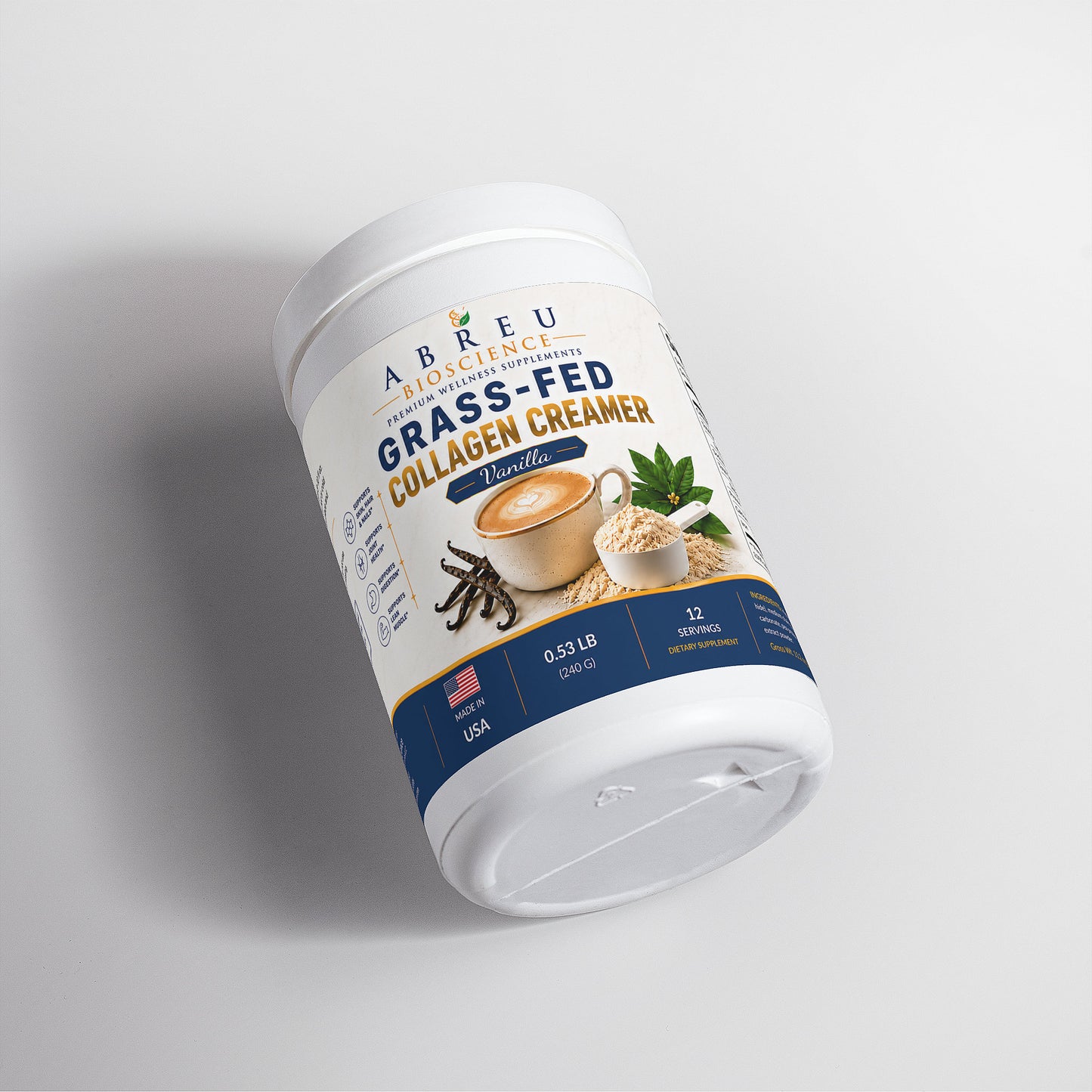 Crema de Colágeno de Ganado Alimentado con Pasto (Vainilla)