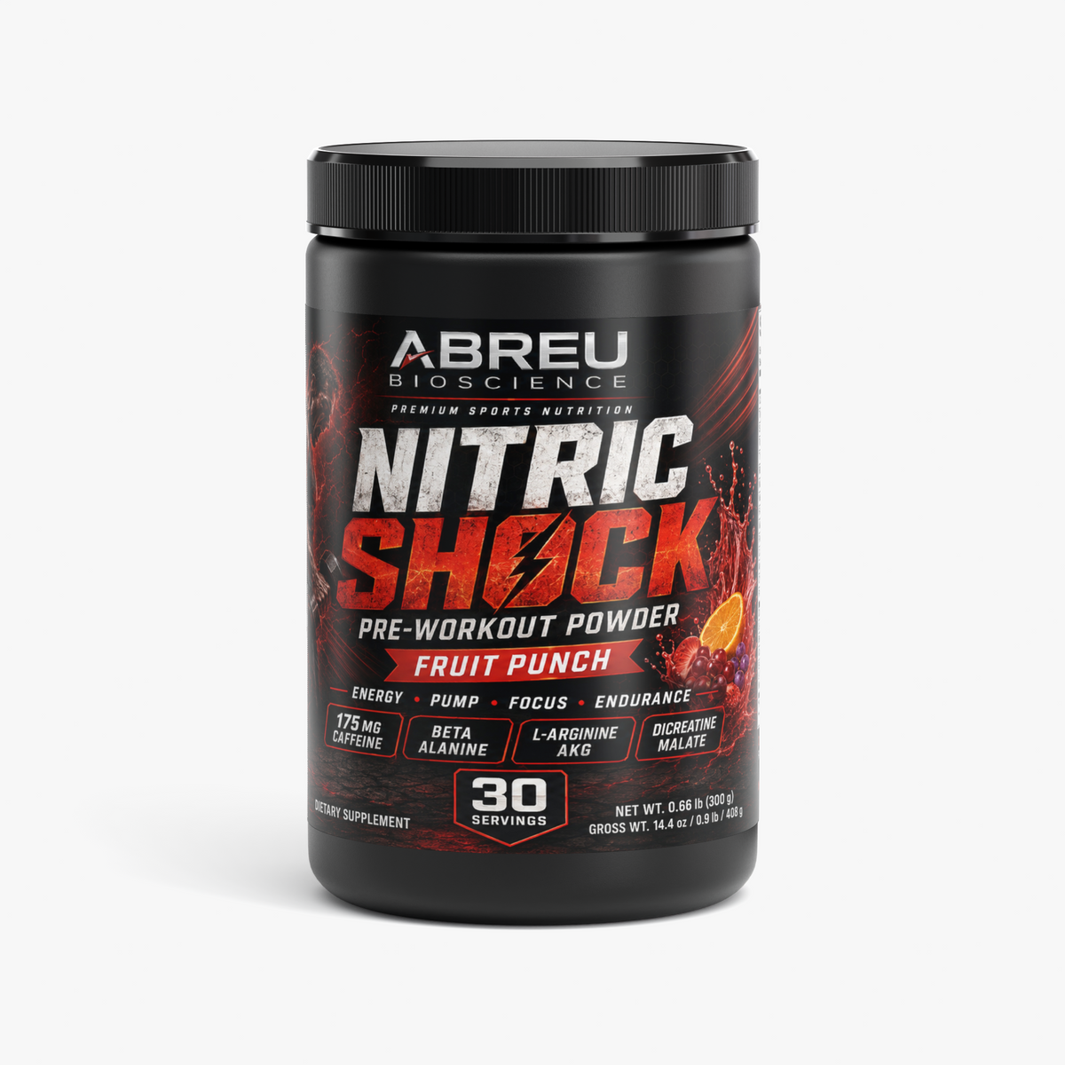 Nitric Shock Pre-Entrenamiento en Polvo (Ponche de Frutas)