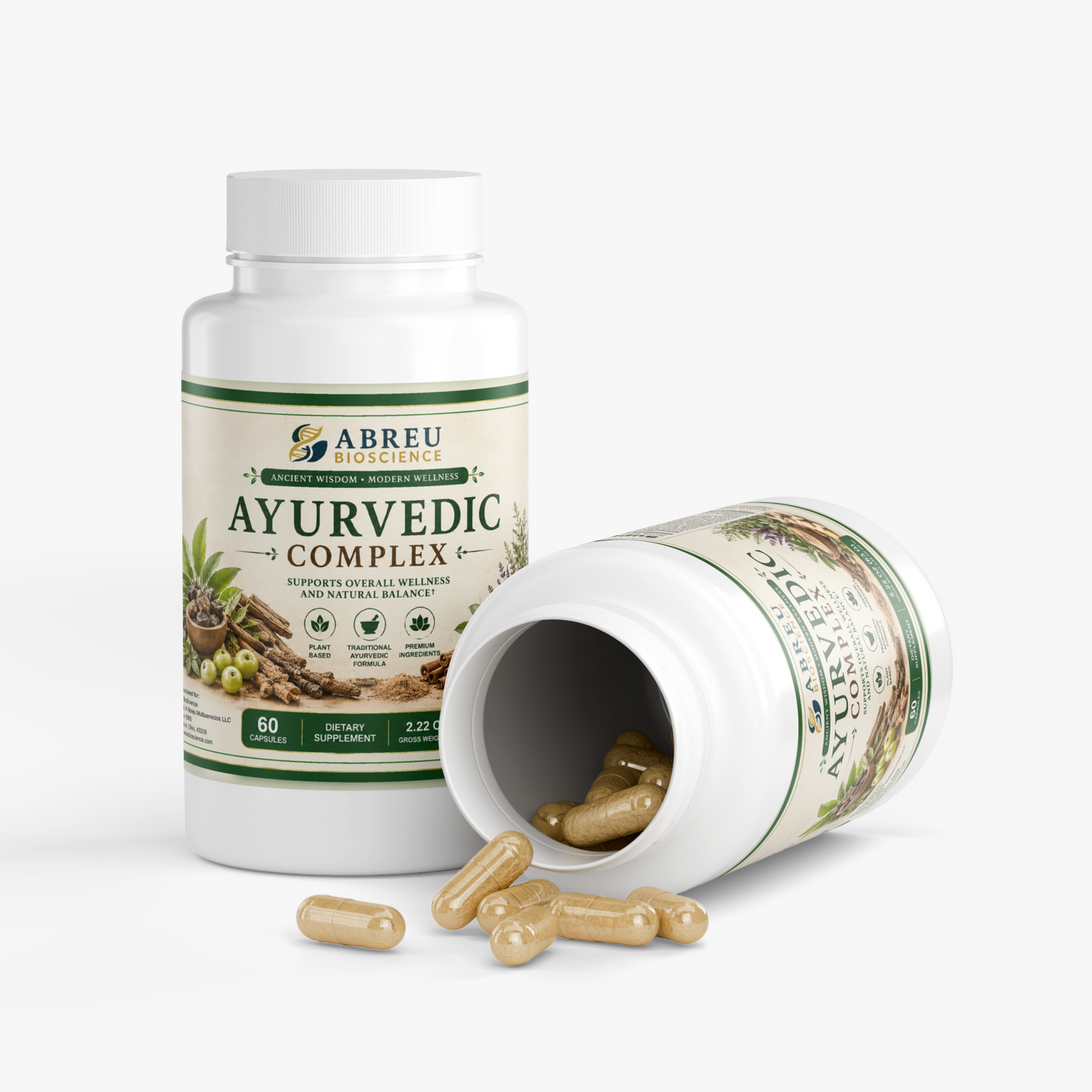 Ayurvedic Complex: Premium Adaptogen & Herbal Support Blend by Abreu BioScience
