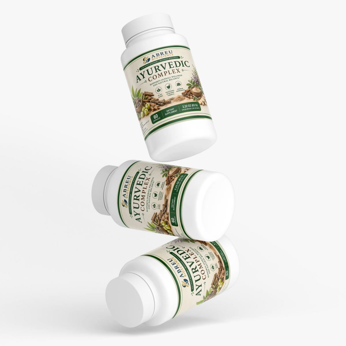 Ayurvedic Complex: Premium Adaptogen & Herbal Support Blend by Abreu BioScience