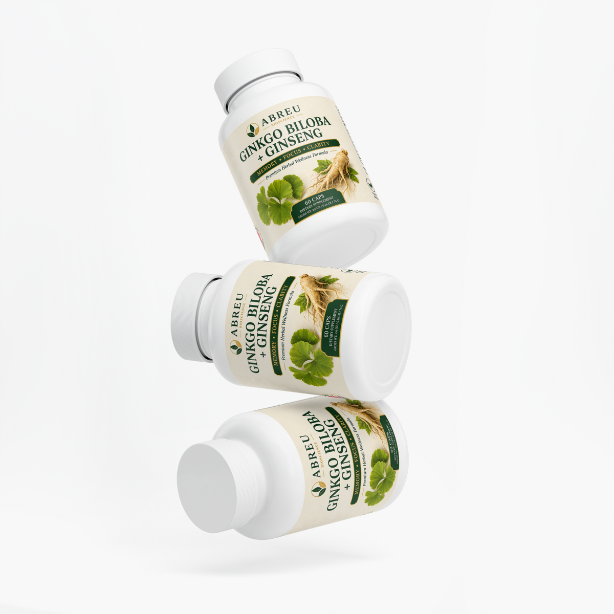Red Asian Ginseng & Ginkgo Biloba: Mental Performance & Focus Blend by Abreu BioScience