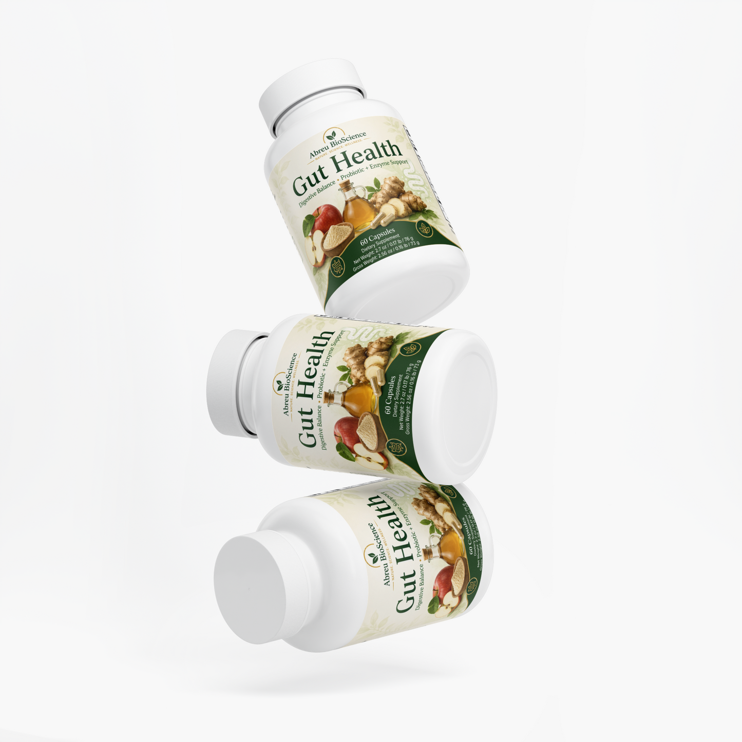 Organic Apple Cider Vinegar & Digestive Enzymes: Gut Health & Metabolism Blend by Abreu BioScience