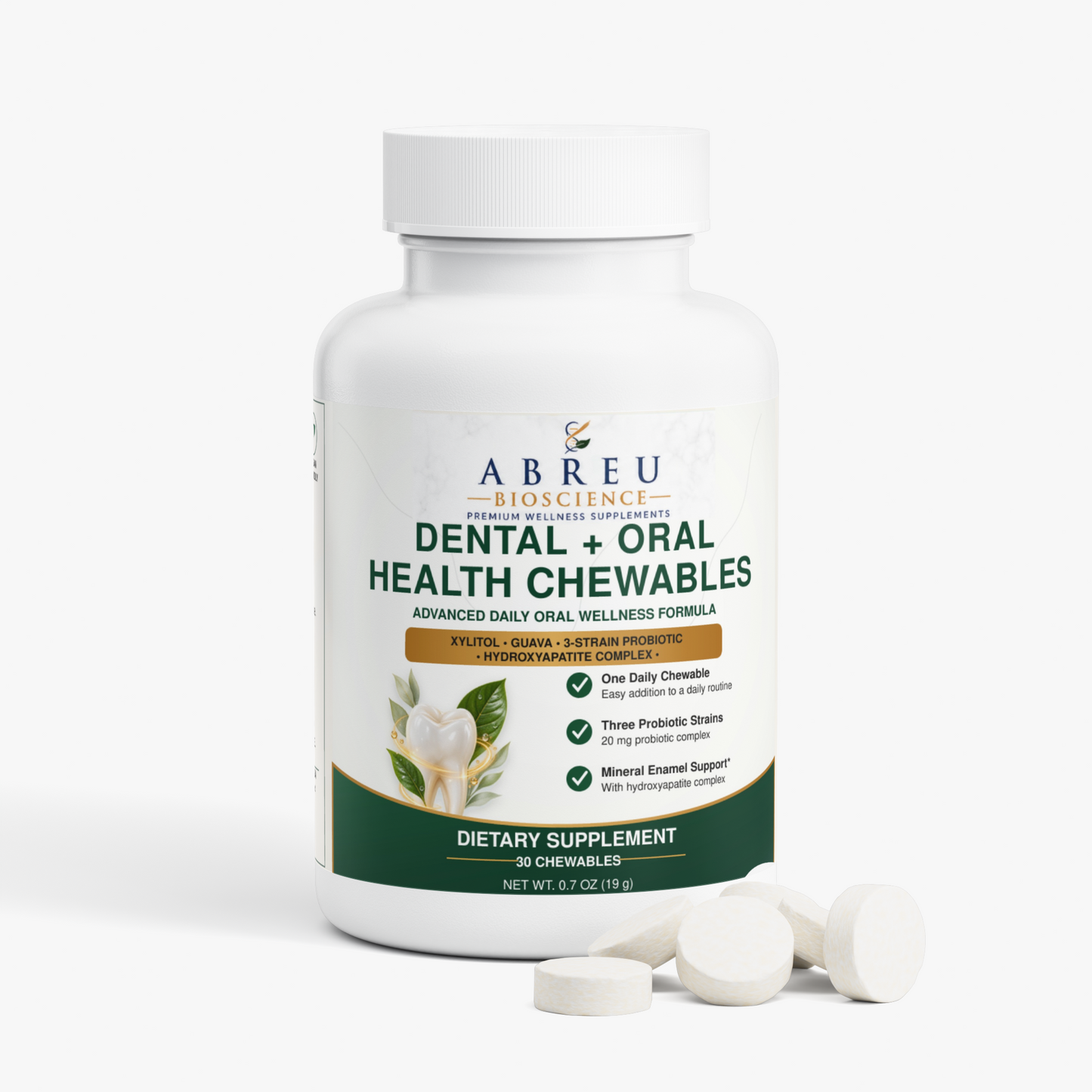 Dental + Oral Health Chewables: Abreu BioScience Advanced Oral Microbiome & Dental Support