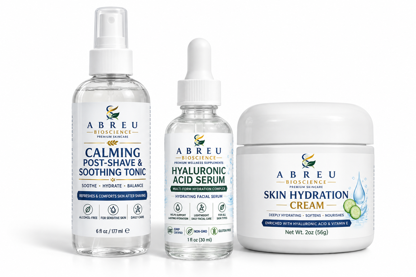Crew Grooming Kit — Calming Post-Shave + Hyaluronic Acid + Skin Hydration Cream