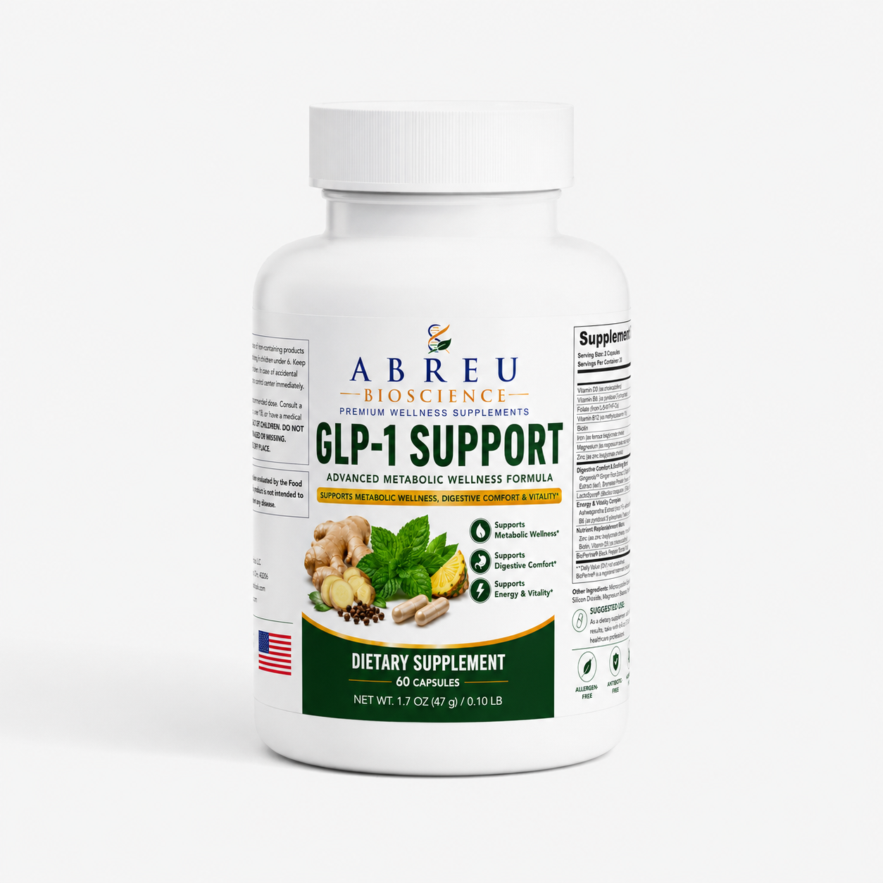 GLP-1 Support Complex: Vitamins, Enzymes, and Digestive Comfort