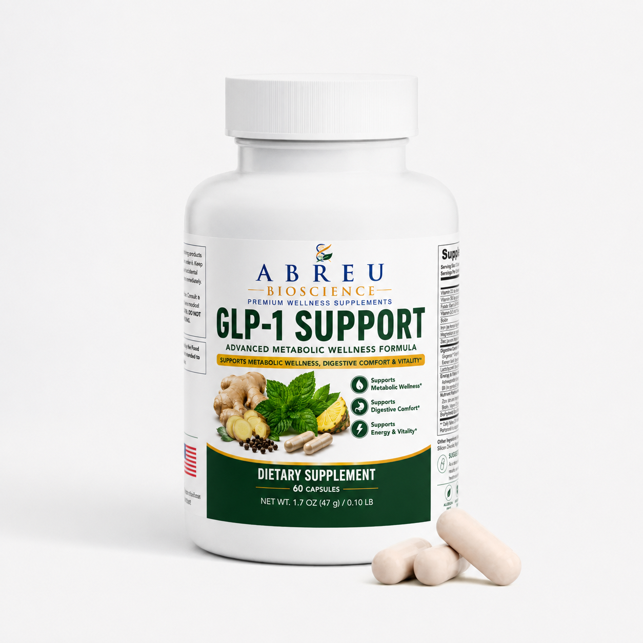 GLP-1 Support Complex: Vitamins, Enzymes, and Digestive Comfort