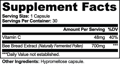 Pure Bee Bread Extract + Vitamin C: Natural Vitality & Immune Support