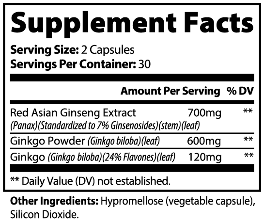 Red Asian Ginseng & Ginkgo Biloba: Mental Performance & Focus Blend by Abreu BioScience