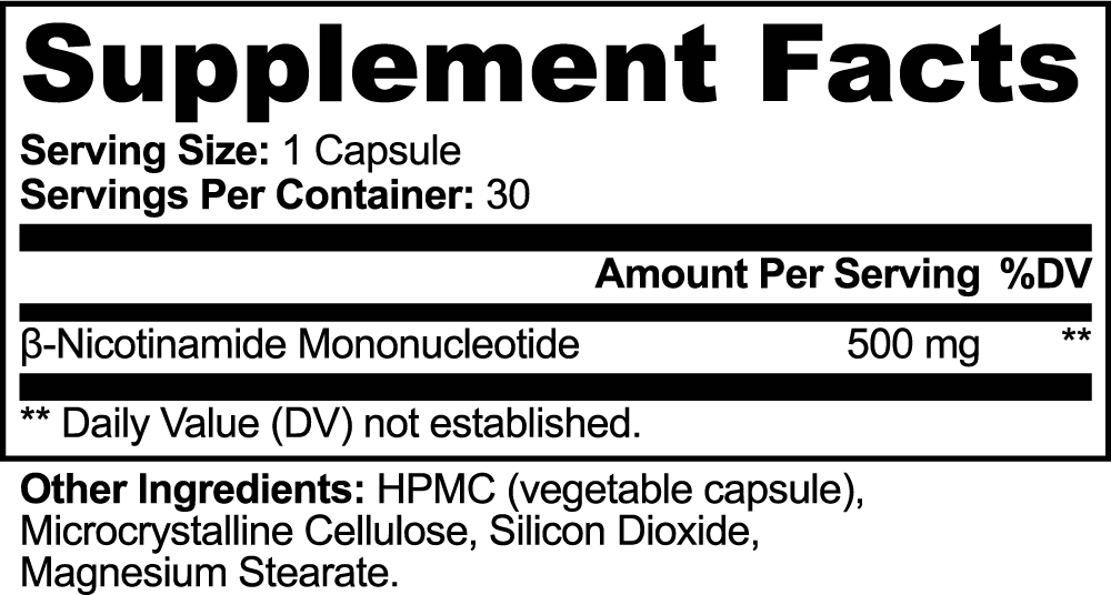 NMN 500 mg – Cellular Energy & Healthy Aging Support