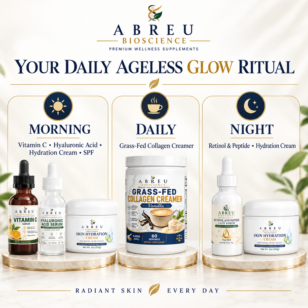 Ageless Glow Complete Kit — 5-Step Inside-Out Skin Ritual